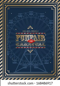 vintage fun fair/carnival template vector/illustration
