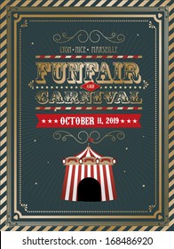 vintage fun fair/carnival template vector/illustration