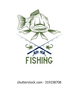 vintage funny fishing vector design template