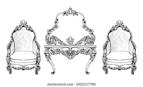 Vintage furniture design in black colour