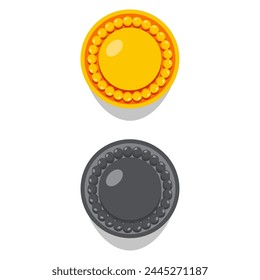 Vintage furniture handle vector cartoon illustration isolated on a white background.