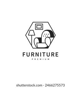  vintage furniture interior logo design illustration