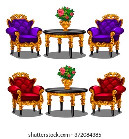 Vintage furniture. Vector.