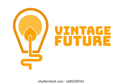 logotipo de la lámpara vintage. Este logotipo es adecuado para empresas de tecnología