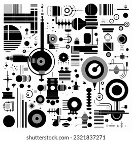 Formas futuristas de época y elementos de diseño