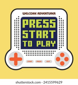 vintage game console design with slogan