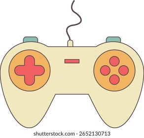 Controlador de jogo vintage com ilustração de cabo