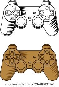 Vintage-Game-Controller, Vektorgrafik