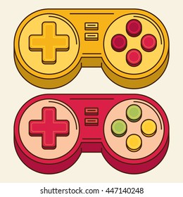 Vintage Game Joystick. Vector Gamepad Icon