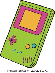 Vintage gameboy hand drawn illustration