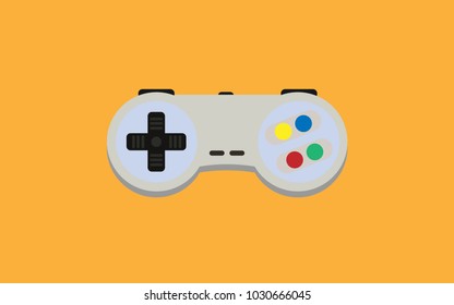 Vintage Gamepad, Game Controller, Joystick vector illustration.