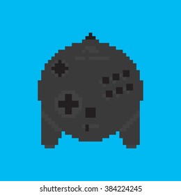 Vintage gamepad. Pixel art style joystick vector illustration