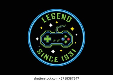 Logotipo del juego de Antiguas con el regulador retro y el fondo estrellado