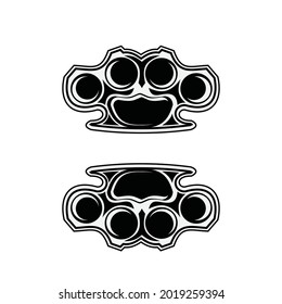 Vintage gangster knuckles design vector isolated on white background.