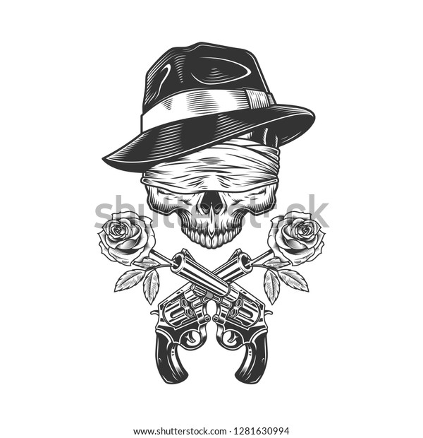 skull with fedora