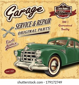 Vintage Garage Retro Banner