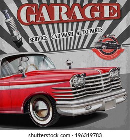 Vintage garage retro banner