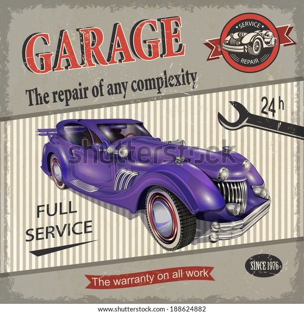 Vintage garage retro\
banner
