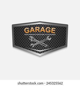 Vintage garage retro label design.vector