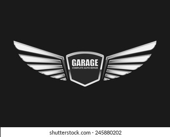 Vintage garage retro label design.vector