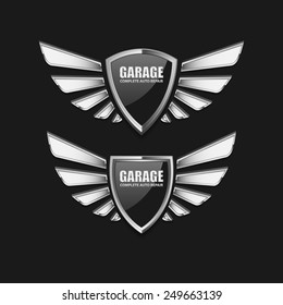 Vintage garage retro label design.vector