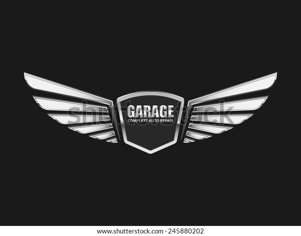 Vintage garage retro\
label design.vector