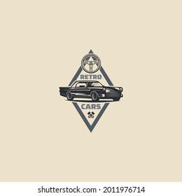 vintage garage retro logo vector