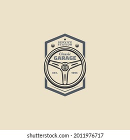 vintage garage retro logo vector