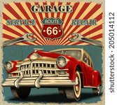 Vintage garage retro poster