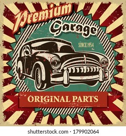 Vintage garage retro poster