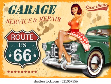 Vintage Garage Retro Poster