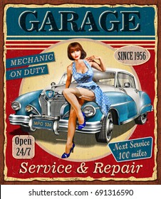 Vintage Garage Retro Poster