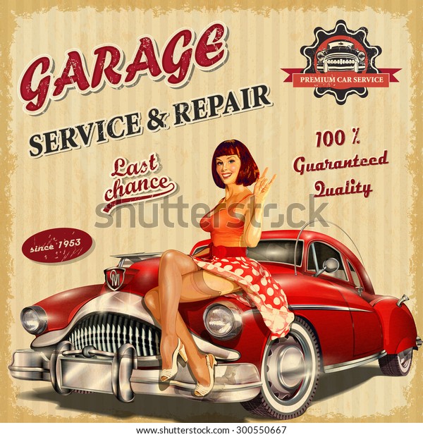 Vintage garage retro
poster