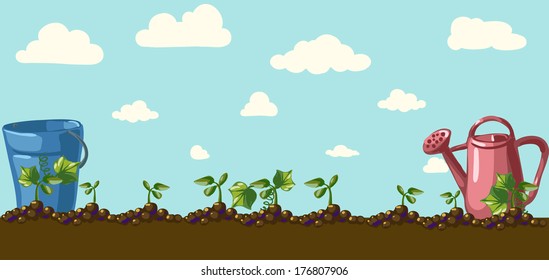 Vintage garden banner with root veggies vector illustration