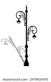 vintage garden lamp silhouette design, editable vector eps 10.