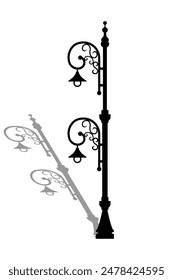 vintage garden lamp silhouette design, editable vector eps 10.