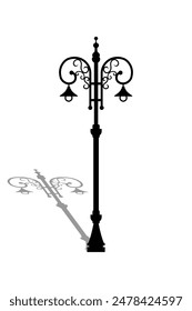 vintage garden lamp silhouette design, editable vector eps 10.