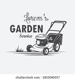 vintage garden service logo design