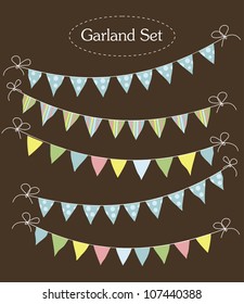 vintage garland collection. vector illustration