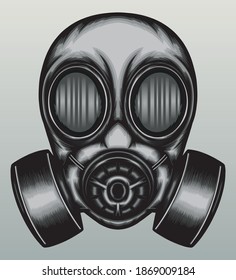 Vintage gas mask. Premium vector
