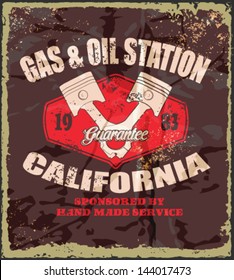 vintage gas & oil station sign.