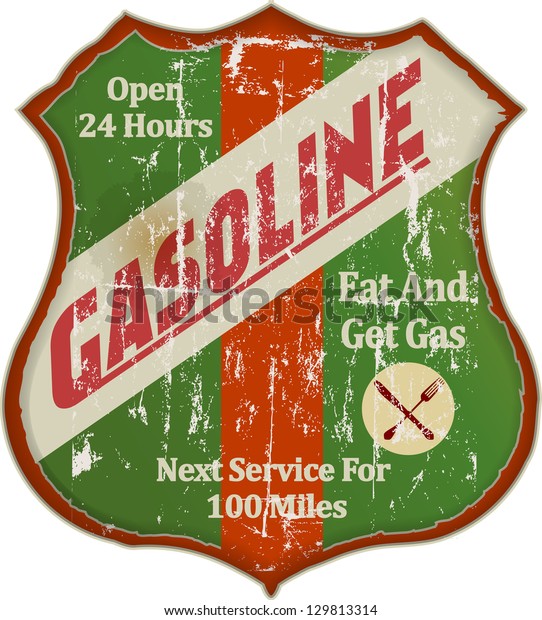 Vintage
gas station and diner sign, vector
illustration