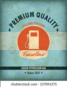 Vintage Gasoline Motor Oil Poster Design