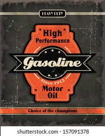 Vintage Gasoline motor oil poster design