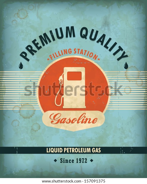 Vintage Gasoline motor\
oil poster design
