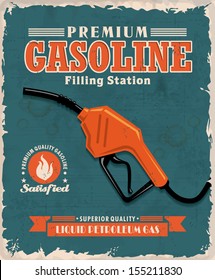 Vintage gasoline poster design