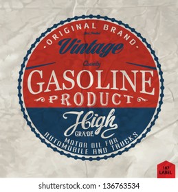 Vintage gasoline retro signs and labels. Gas station.