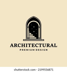 Vintage gate logo vector illustration template design