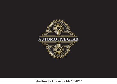 vintage gear automotive logo design