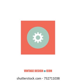 Vintage Gear Setting Icon graphic design vector